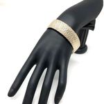 Sterling Silver /gold overlay wide diamond cut bracelet Photo 0