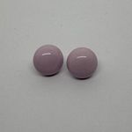 1970s Retro Round Stud‎ Earrings Light Pink Domed Cabochon Button Style Women's Photo 4