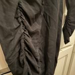 ZARA  Women's Black Mock Neck Long Sleeve Ruched Slit‎ Midi Dress Size S Photo 4