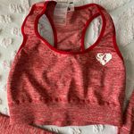 women's best Women’s S/M  Red Heathered Sports Bra & Seamless Leggings Set Photo 1