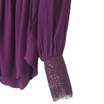 Free People Flutter By Peasant Lace Trim Square Neckline Blouse in Plum Photo 5