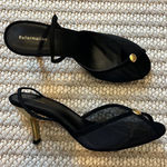 Reformation  Paula Slingback Sandal in Black Mesh Photo 0