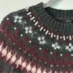 J.Crew Grey Fair Isle Icelandic Bejeweled Sweater Dress S Photo 2