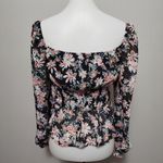 Francesca's Collections Mi ami Chrissy black long sleeve floral top size large Photo 7