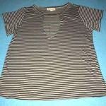 Dance & Marvel cutout chest striped top slinky short sleeve stretchy NEW size S Photo 0