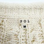 POL  Cable Knit Open Front Fisherman Cardigan Sweater Ivory Oversized Chenille Photo 10