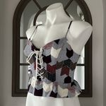 Free People Smock Back Lace-Up Front Peplum Top, Size M EXCELLENT! Retail $78 Photo 1