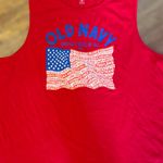 Old Navy Women's XXL Everywear Red Sleeveless Tank Top Shirt Flag States USA Photo 2