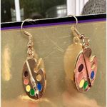 Art Palette Earrings Artist Teacher Festival Watercolors Acrylics Painti… Photo 6