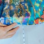 Cache Y2K  Gold Metallic Strapless Mini Dress Blue Silk Sz 0 XS Coquette Shimmer‎ Photo 6