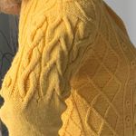 Handmade Women Hand Knit 🧶 L/S Casual Yellow Dress🐥 / Cardigan Photo 2