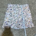 Lovers + Friends Ruffle Eyelet Floral Belted Mini Skirt Peach Pink Size Large Photo 14