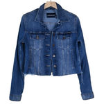 Calvin Klein Jeans  Womens M Cropped Denim Jean Jacket Photo 0