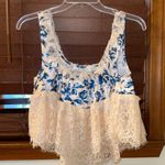 Anthropologie NWT $68  Pearl-Color Lace Swing Scoop Neck Floral Pullover Cami XXS Photo 2