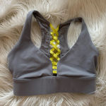 Fabletics Gray and Yellow Women's Sports Bra Photo 0
