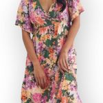 Nobody's Child Clementine Midi Dress Women's Size 10 Multi Color Floral Photo 0