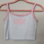 The Mayfair Group 💗 Tumblr famous White and Pink Fitted Crop Tank Top Photo 3