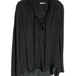 Urban Outfitters Kimchi Blue Black Shirt Small  lace up long sleeve Photo 0