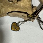 Authentic Coach Signature C Glitter/Shimmer Crossbody Bag Beige/Tan Heart Charm Photo 6