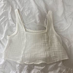 Billabong  White Linen Cropped Tank Photo 0