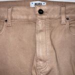 Paige  Leenah Coated Metallic Shimmer High Rise Wide Leg Jeans Latte Tan Size 32 Photo 10