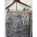 Attention  Women's Pencil Skirt Size 10‎ White Brown Zebra Animal Print Photo 2