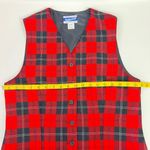 Pendleton  Red Plaid Wool Vest Size 8 Waistcoat Made USA Vintage Button Up Top Photo 5