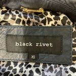 Black Rivet Vintage Y2K  Moto Motorcycle Biker‎ Zip Gray Leather Jacket XS Photo 7