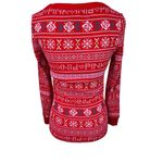 PINK - Victoria's Secret NWT  Red Winter Sweater Print Waffle Thermal Pajama Top Photo 5
