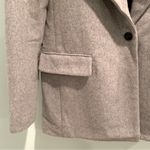 Halston Heritage  Gray Drape Collar Classic Wool Pea Coat M Single Button Photo 8