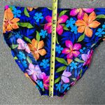 Catalina VTG 90s neon hibiscus tropical floral high rise halter swim bikini 1X Photo 7