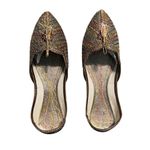 None Women's Brown and Gold Wedding Bridal Khussa Indian Wedding Jutti Punjabi Flats Photo 2