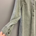 Old Navy Sage Long Sleeve 1/2 Button Down Pullover Rounded Hem Shirt Dress- Sm/T Photo 5