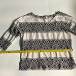 J.Crew  Black and White Long Sleeve Tee with Striped Lace Design Photo 3
