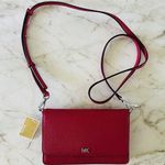 Michael Kors Mott Dark Raspberry Red Leather Phone Crossbody Bag Photo 0