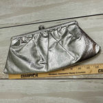 Vintage Silver Leather Kiss Lock Micro Clutch Party Event Evening Christmas NYE Photo 8