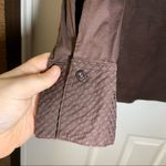 carole little  Brown Textured Long Sleeve Button Up Blouse 2X Photo 5