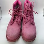 Timberland  Women’s Pink Nubuck Boots Size 5.5 Waterproof Lace-Up Leather Photo 1