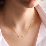 Gold Tone Mama Script Necklace Delicate Script Nameplate Pendant Jewelry New Photo 0