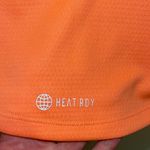 Adidas  Womens HEAT RDY 3Striped Athletic Golf Polo Shirt Coral Fusion Medium NWT Photo 4