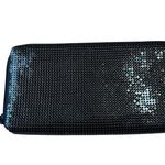 Whiting & Davis Vintage Sparkle Chain Mesh Zip-Around Wallet Midnight Blue Photo 0