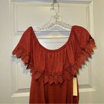 Paper + Tee NWT  Orange Off Shoulder Short Sleeve Blouse size L Photo 5