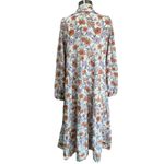 Dokotoo Floral Tiered Maxi Dress Long Sleeve Button Front Boho Sz Large White Photo 2