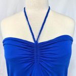 Old Navy Blue Halter Neck Tank Top Built In Shelf Bra Womens M 2000s Y2K Summer Photo 1