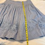 FOR THE REPUBLIC  Smocked Skirt Women’s Size 14 Cotton Lined Flowers Circle Blue Photo 7