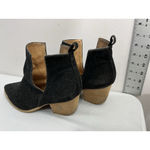 Womans A Rider Girl Mid Ankle Boots 10 Black Stacked Heel Dbl Cutout Toe Guard Photo 3