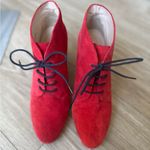 Kate Spade Suede Chunky Red Heels Photo 2