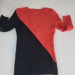Carmen Marc Valvo Womens Red Black Asymmetrical Colorblock Sweater Size Large Photo 2