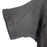 NWT Tina Stephens Made In Italy Black Linen Embroidered Asymmetric Top‎ O/S Size undefined Photo 3