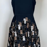 L.A.Soul Sleeveless Fit & Flare Dress Multicolor Cat Pattern Women’s Size Small Blue Photo 0